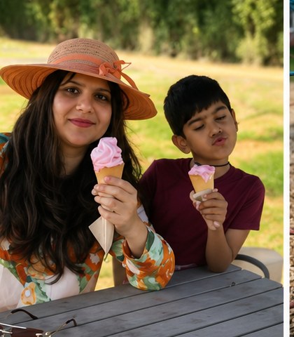 Jashwin with her son — a warm, everyday moment