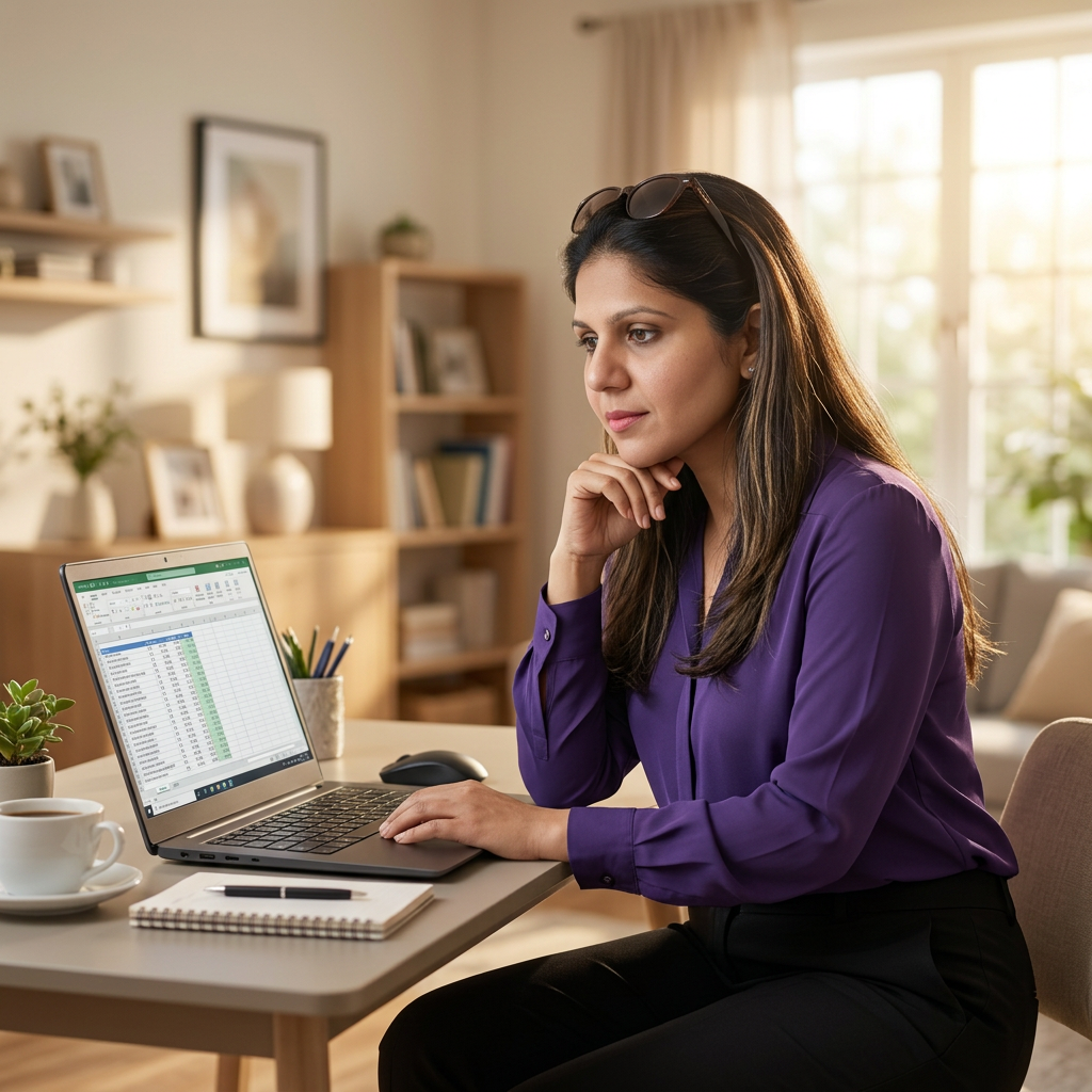 A calm weekday moment — working from home in a quiet, focused space